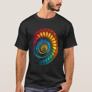 Farbenfrohe Fibonacci Spiral Psychedelic Colors Ab T-Shirt