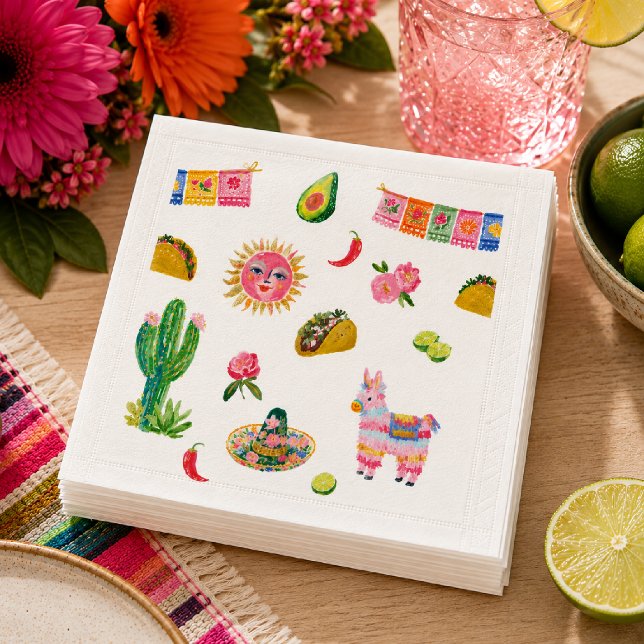 Farbenfrohe Fiesta-Aquarell Serviette (Von Creator hochgeladen)