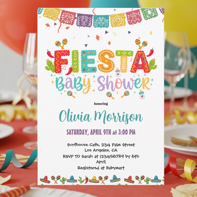 Farbenfrohe Fiesta Babydusche Einladung (Von Creator hochgeladen)