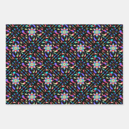 Farbenfrohe Fiesta Black Geschenkpapier Set