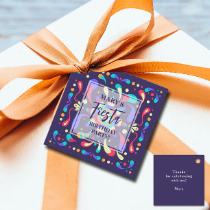 Farbenfrohe Fiesta Blue Geschenkanhänger