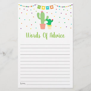 Farbenfrohe Fiesta Cactus Baby Shower Ratschläge