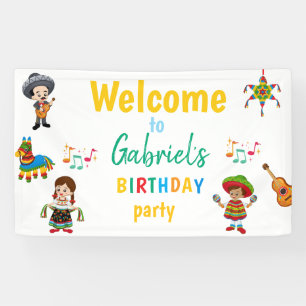 Farbenfrohe Fiesta Geburtstagsparty Begrüßungsbann Banner