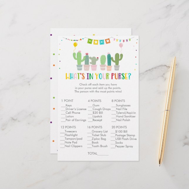 Farbenfrohe Fiesta Kaktus Was ist in deinem Handsp (Vorderseite/Rückseite Beispiel)