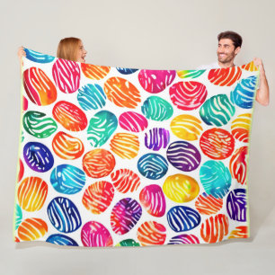 Farbenfrohe Fingerabdruckkunst Fleecedecke