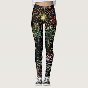 Farbenfrohe Fireworks Grafikdesign Leggings