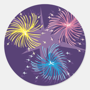 Farbenfrohe Fireworks Stickers