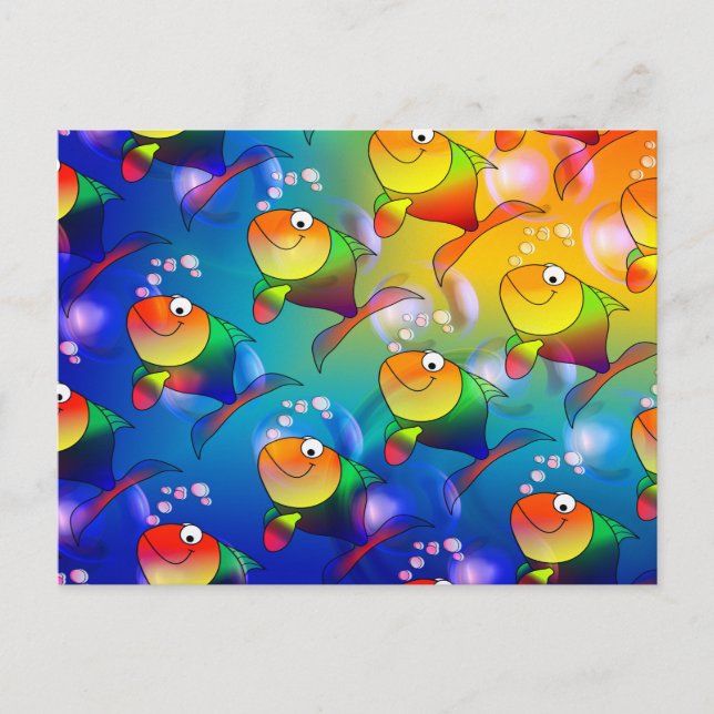 Farbenfrohe Fische Postkarte (Vorderseite)
