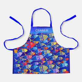 Farbenfrohe Fische Schürze