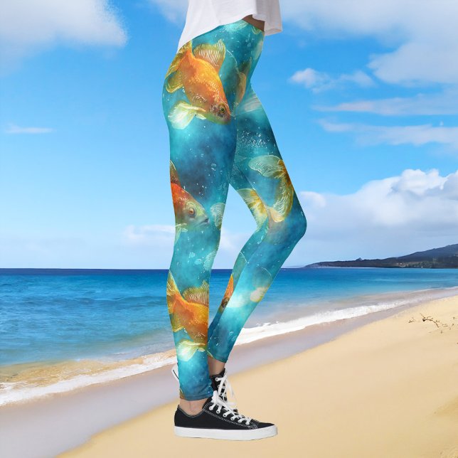 Farbenfrohe Fische Unterwasser Fantasy Beach Leggings (Von Creator hochgeladen)