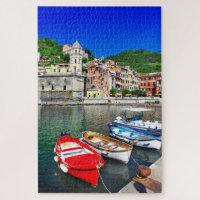 Farbenfrohe Fischerboote Cinque Terre Italien Reis