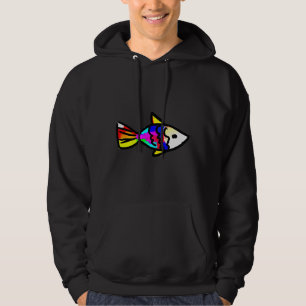 Farbenfrohe Fischmalerei Hoodie