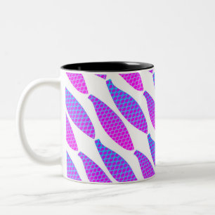 Farbenfrohe Fischmuster Kaffeemaschine Tasse