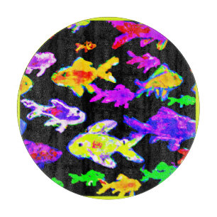 Farbenfrohe Fischmuster Malerei Art. Jetzt kaufen Schneidebrett