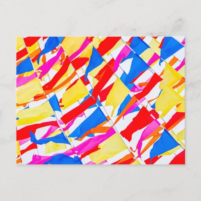 Farbenfrohe Flaggen Postkarte (Vorderseite)