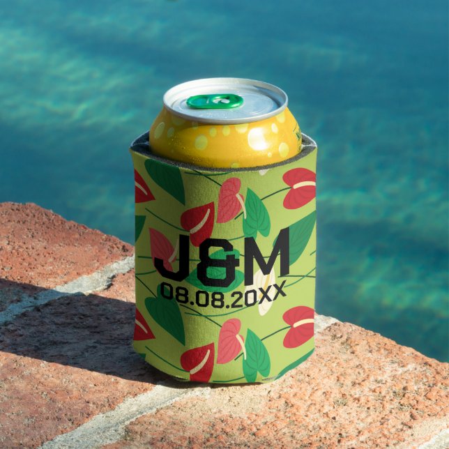 Farbenfrohe Flamingo-Blume Dosenkühler (In Situ Pool)