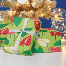 Farbenfrohe Flamingo-Blume-Musterverpackungspapier