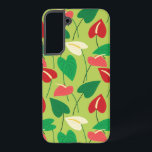 Farbenfrohe Flamingo-Blume Samsung Galaxy Hülle<br><div class="desc">Rote,  grüne und weiße Flamingo-Blume.</div>