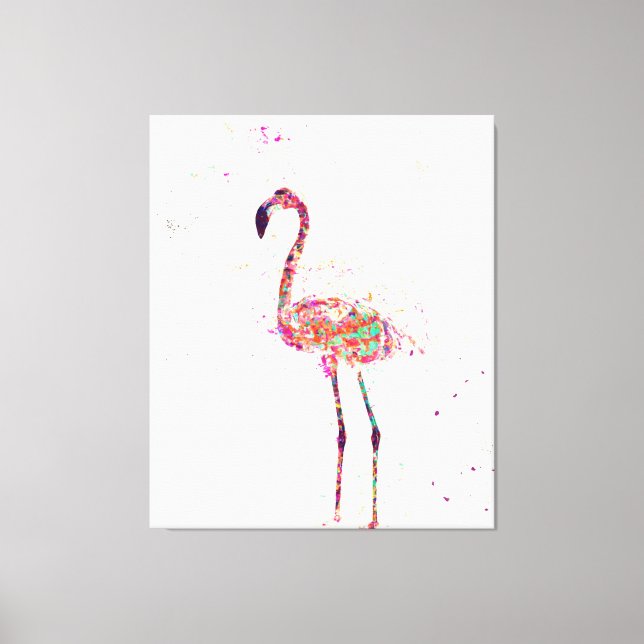Farbenfrohe Flamingo Prinz Lover Leinwanddruck (Vorderseite)