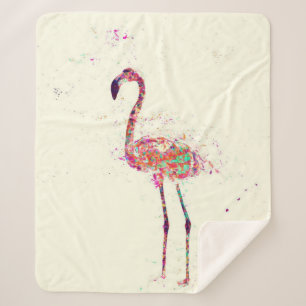Farbenfrohe Flamingo Prinz Lover Sherpadecke