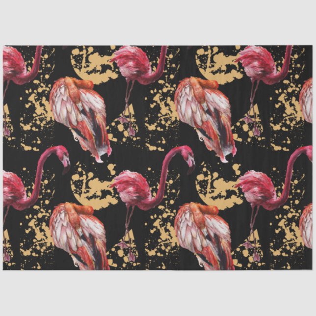Farbenfrohe Flamingo Serie Design 18 Seidenpapier (Vorderseite)