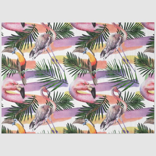 Farbenfrohe Flamingo Serie Design 19 Seidenpapier (Vorderseite)