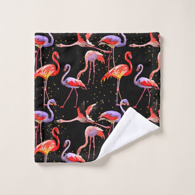 Farbenfrohe Flamingo Waschlappen (Waschlappen)