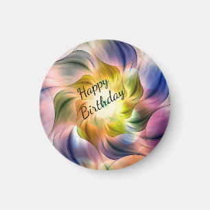 Farbenfrohe Flamme-Fraktal-Blume Magnet