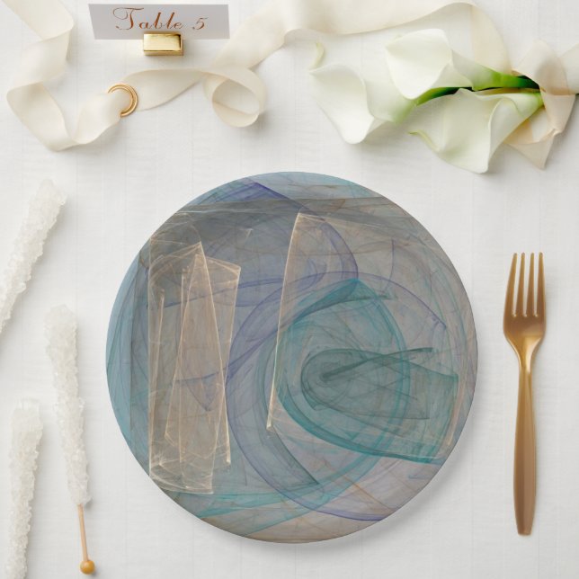 Farbenfrohe Flamme-Fraktal Pappteller (Hochzeit)