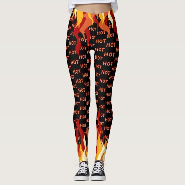 Farbenfrohe Flamme Leggings (Vorderseite)