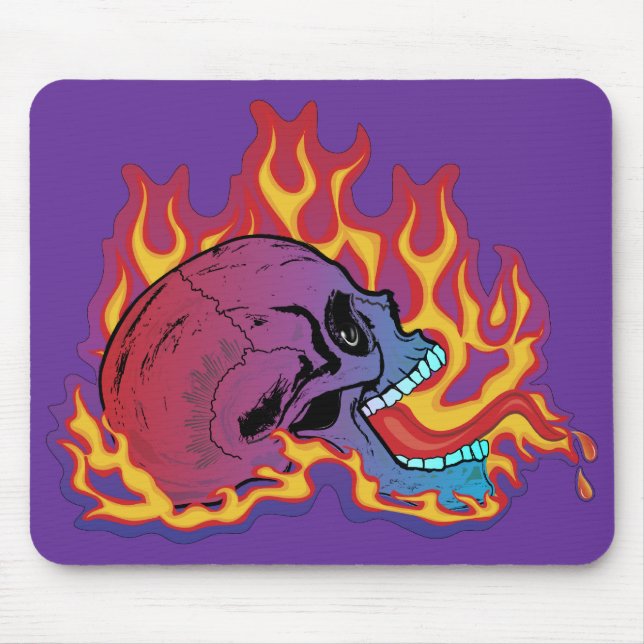 Farbenfrohe Flammenbrille Mousepad (Vorne)