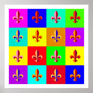 Farbenfrohe Fleur-de-lis Poster