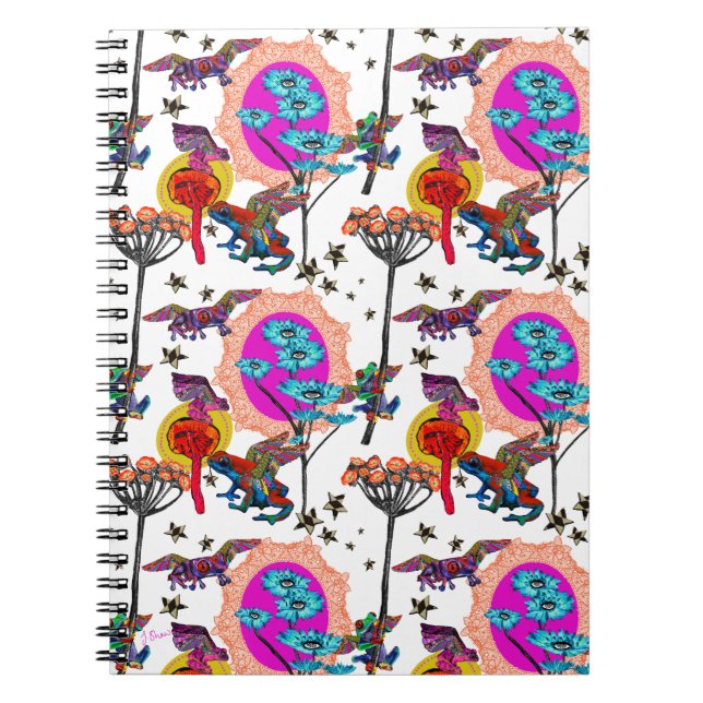 Farbenfrohe Fliegende Frösche Notizblock (Vorderseite)