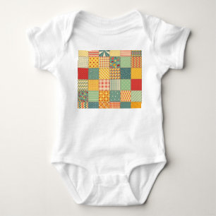Farbenfrohe Fliesen: abstrakte nahtlose Ornamente. Baby Strampler