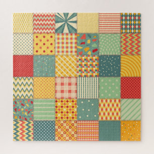 Farbenfrohe Fliesen: abstrakte nahtlose Ornamente. Puzzle
