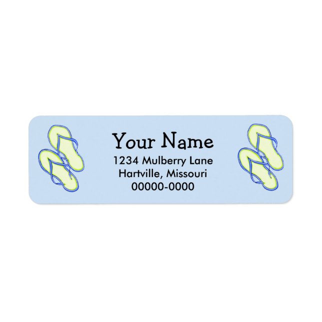 Farbenfrohe Flip Flops 2 Rücksendeadressen-Aufkleb (Vorne)