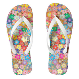 Farbenfrohe Flip Flops im Blumendesign