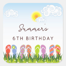 Farbenfrohe Flip Flops Spaß in der Sun Geburtstags