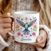 Farbenfrohe Flok-Kunst Kolibri