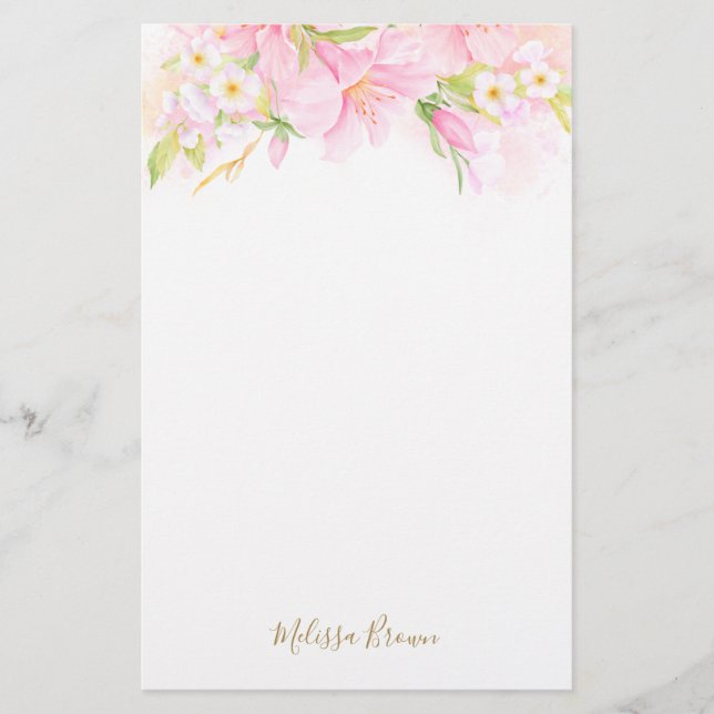 Farbenfrohe Flora Delikatessen Wasserfarben Botani Briefpapier (Vorderseite)