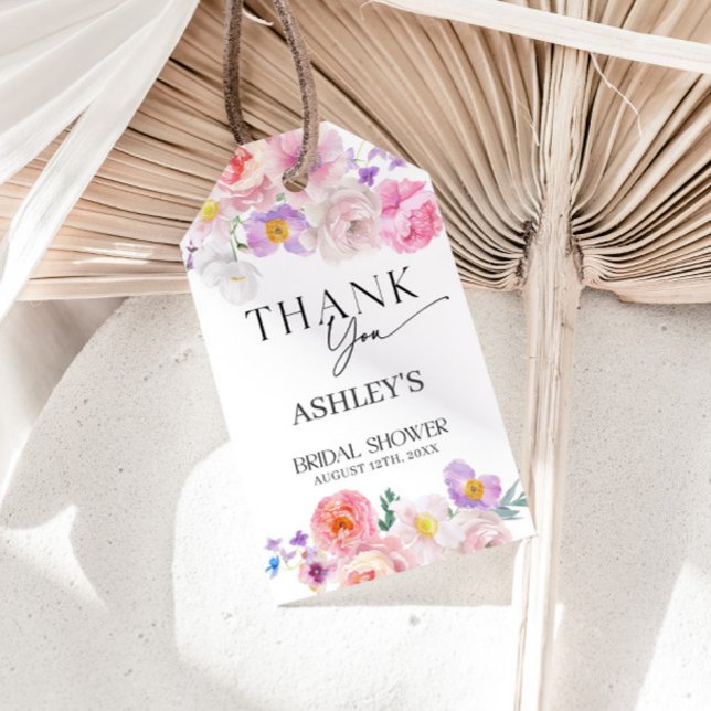 Farbenfrohe Flora Vielen Dank Geschenkanhänger (Von Creator hochgeladen)