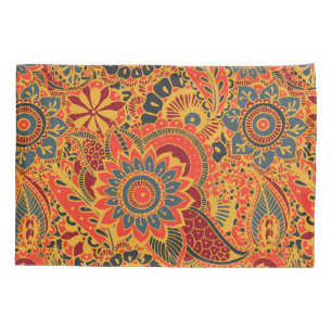 Farbenfrohe floral Mehndi Paisley Bootar Folk Must Kissenbezug