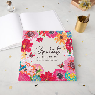 Farbenfrohe Florale Abschlussfeier  Gästebuch