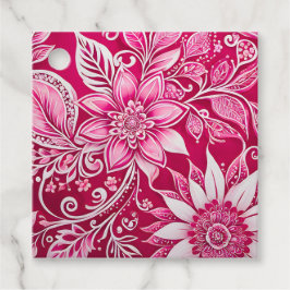 Farbenfrohe florale Batik Kunsttipps Geschenkanhänger