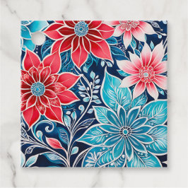 Farbenfrohe florale Batik Kunsttipps Geschenkanhänger