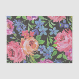 Farbenfrohe florale Collage von Blume Peony Seidenpapier