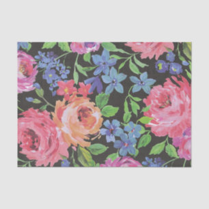 Farbenfrohe florale Collage von Blume Peony Seidenpapier