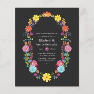 Farbenfrohe florale Fiesta Bridesmaids Flyer