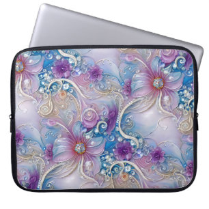 Farbenfrohe florale Frühlingsmuscheln Laptop-Sieb Laptopschutzhülle