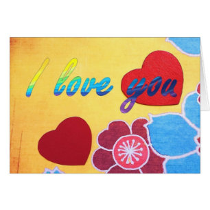 Farbenfrohe florale Hintergrund Rotes Herz I Liebe